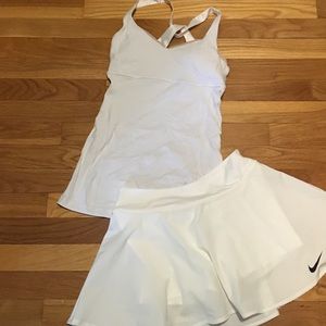 Lululemon White Tank Top with Ribbon Straps Size 4